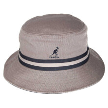(S, Grey) Kangol Unisex Adult Striped Cotton Bucket Hat