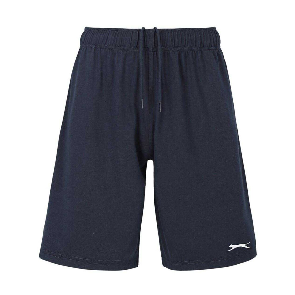 Slazenger (L, Navy) Mens Cotton Blend Casual Jersey Shorts