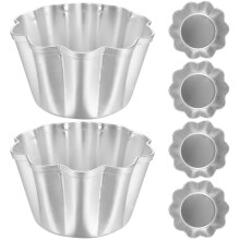 6 stk. kageform hus pan metal bagning små buddingforme multifunktionelle muffinkopper aluminiumslegering
