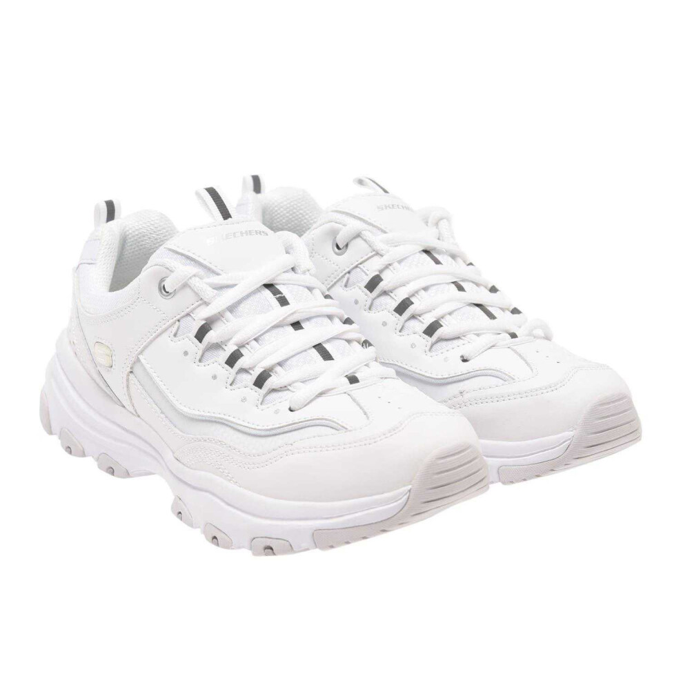 Skechers (7 Uk, White) Womens/Ladies Dlite Athletic Trainers