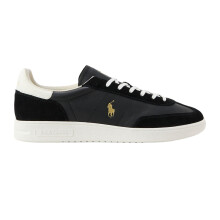(6 UK, Black) Ralph Lauren Mens Bedford Leather Trainers