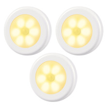 (3PCS Warm) AMIR Upgraded Motion Sensor Light Cordless Battery-Powered LED Night Light Stair Lights Wall Lights for Hallway Bedroom Kitchen