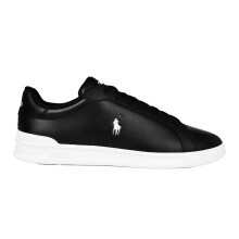 (7 UK, Black/White) Ralph Lauren Mens Heritage Leather Trainers