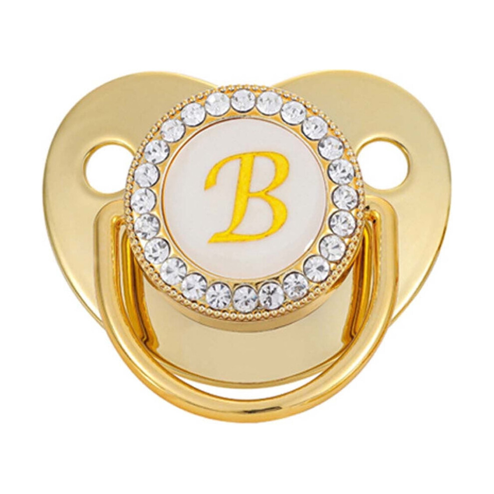 Silicone baby pacifier with initial clip, 1 piece