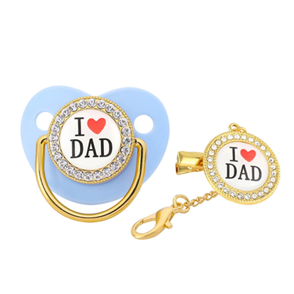 Silicone baby pacifier with initial clip 1 piece
