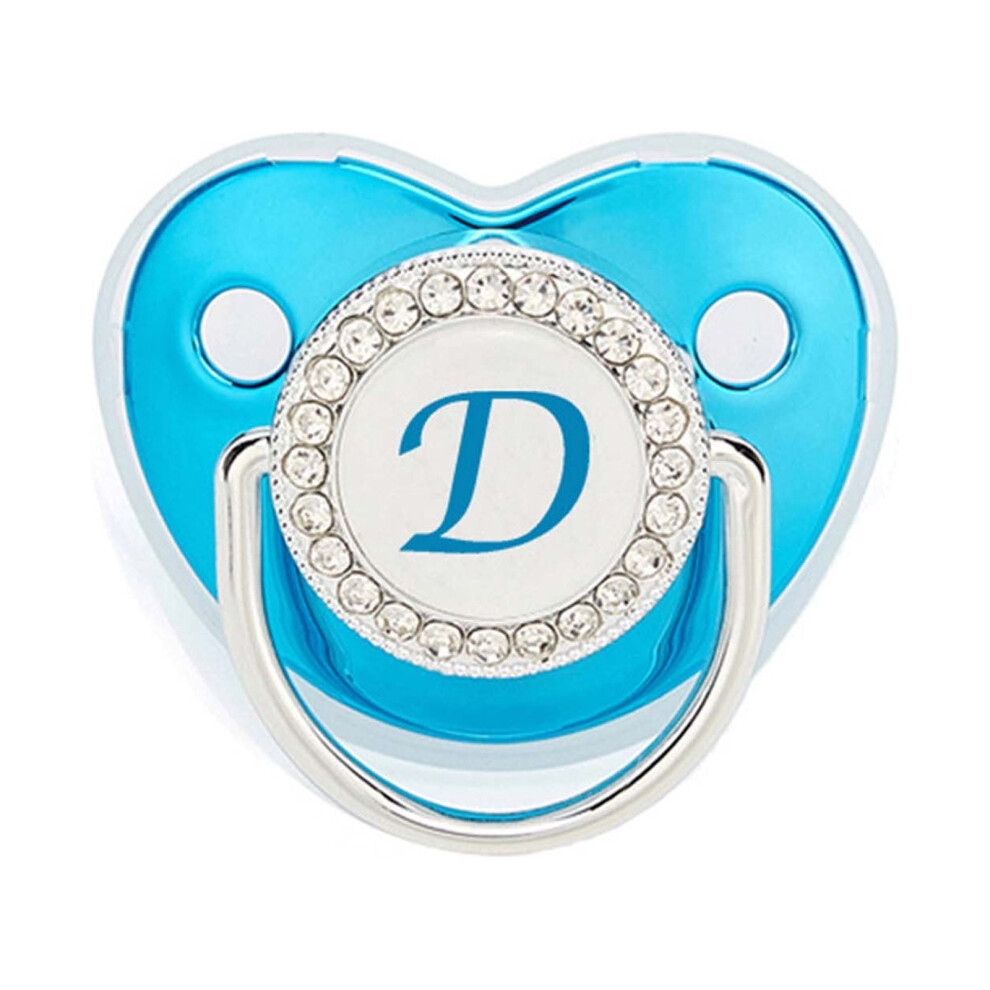 Silicone baby pacifier with initial clip 26 letters