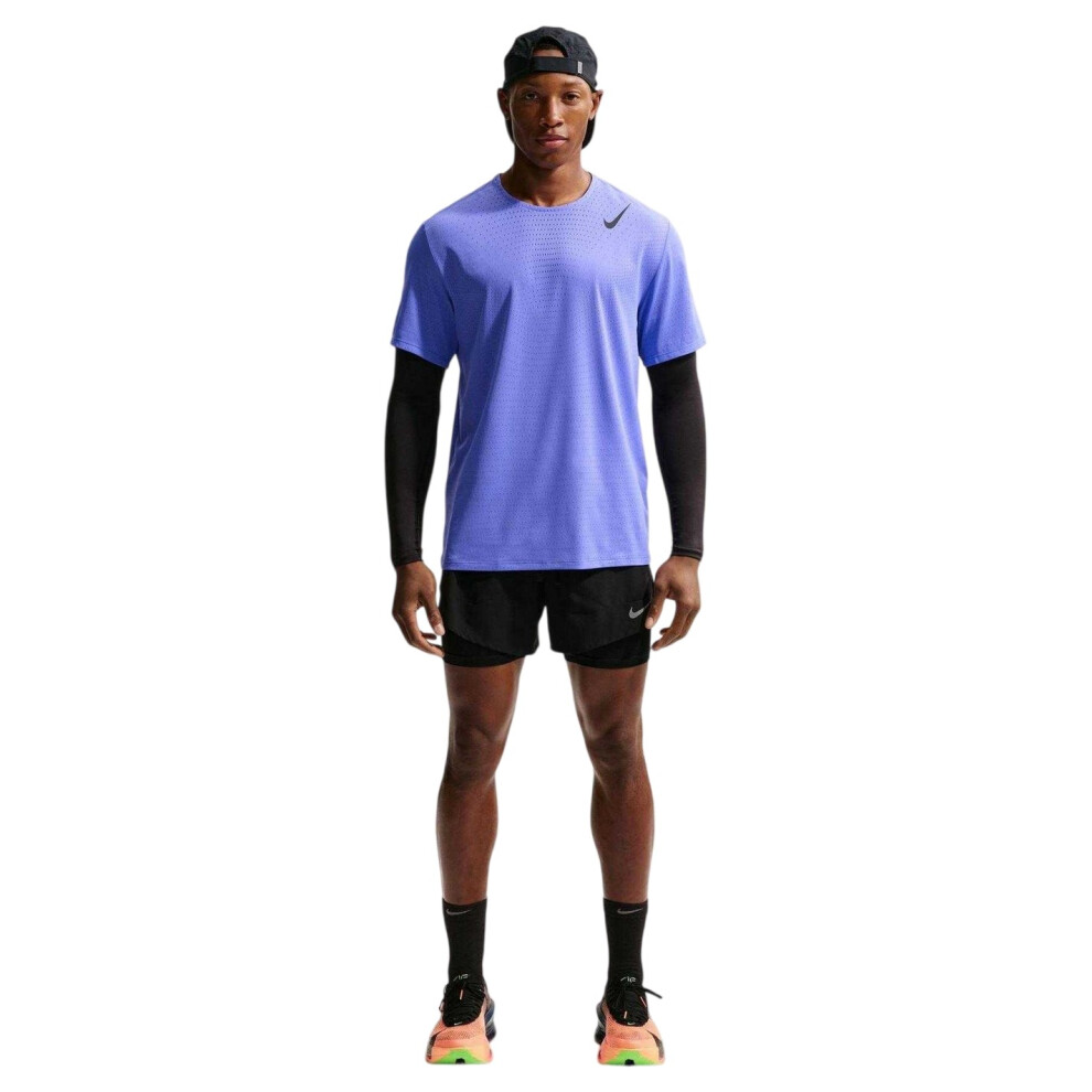Nike (S, Sapphire) Mens Aero Swoosh Short-Sleeved Top