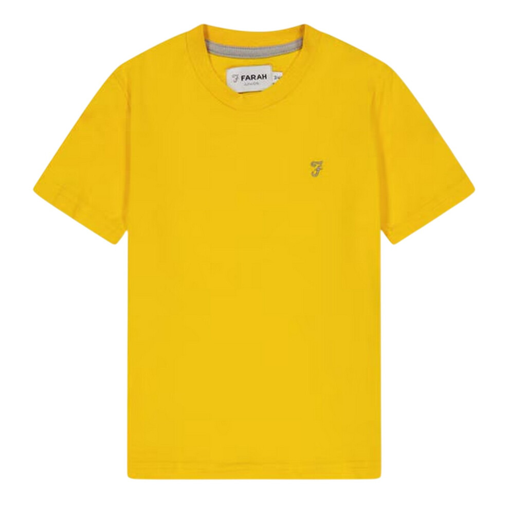 Farah (12-13 Years, Yellow) Boys Spectra Embroidered Logo T-Shirt