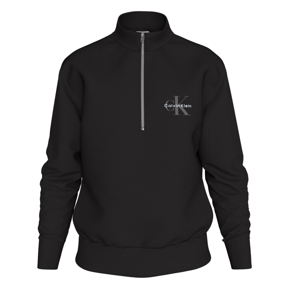 Calvin Klein (Xl, Black) Mens Monogram Quarter Zip Sweatshirt