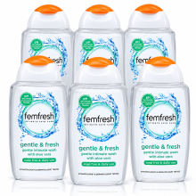 6 Bottles femfresh daily intimate wash Gentle & Fresh Soap Free 250ml