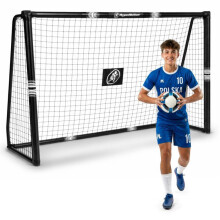 Portería de fútbol - HYPERMOTION - HYP91 GOL NEGRO M - 240x160x85 cm - Acero 32 mm - Red resistente