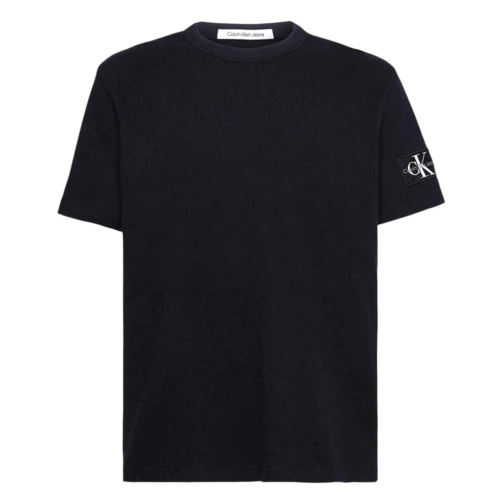 Calvin Klein (S, Black) Mens Waffle Boxy T-Shirt