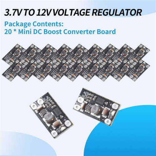 20Pcs  - Boost Step  Converter 3.7V to 12V Voltage Regulator Lithium Battery Boost Module 5V/8V/9V/12V Output 1