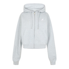 (14 UK, Grey) Kangol Womens/Ladies Ribbed Full Zip Hoodie