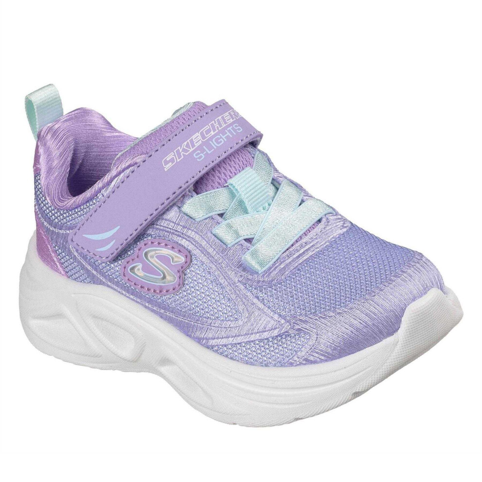Skechers (7 Uk Child, Lavender/Aqua) Toddler Light Up Relaxed Fit Trainers