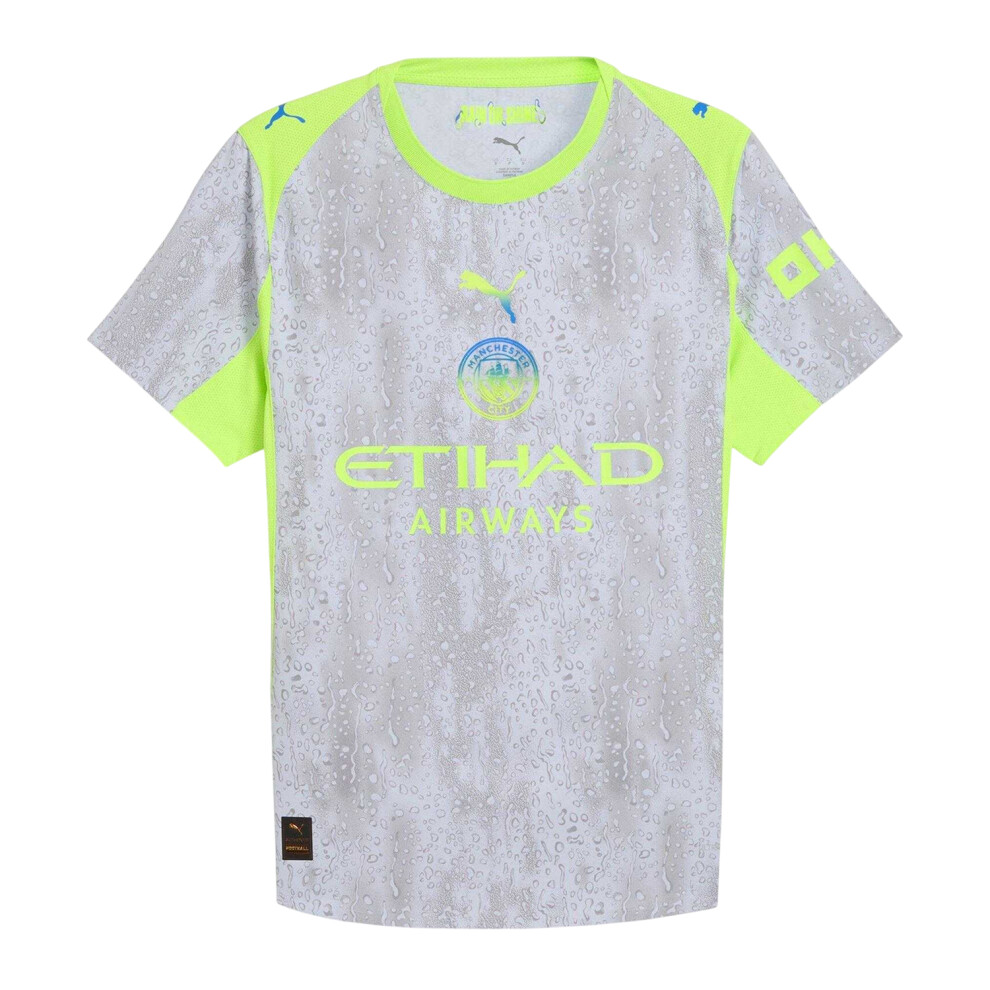 Puma (L, Grey/Green) Mens Authentic 25/26 Manchester City Fc Third Jersey