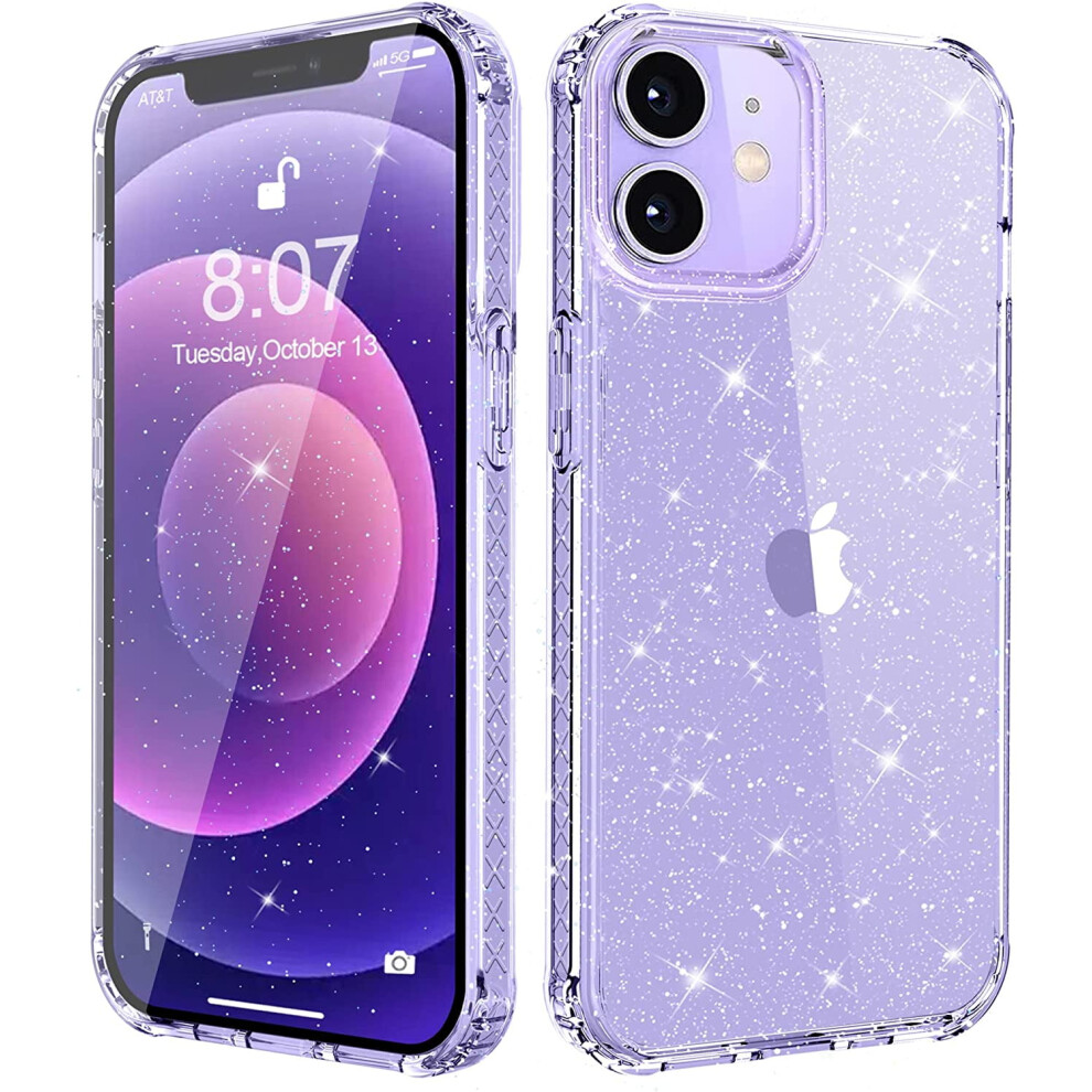 Iphone 12 And 12 Pro Clear Glitter Shockproof Case With 9336866786682