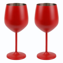 Verres à vin à pied en acier inoxydable YINKUU, 53 cl, avec goupillon, parfaits pour les fêtes, le bureau, les mariages et les anniversaires.