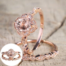 Výprodejové nabídky Prsteny pro ženy Móda 18K růžové zlato PřírodníPrsten s čtvercovými diamanty 2,8 ct