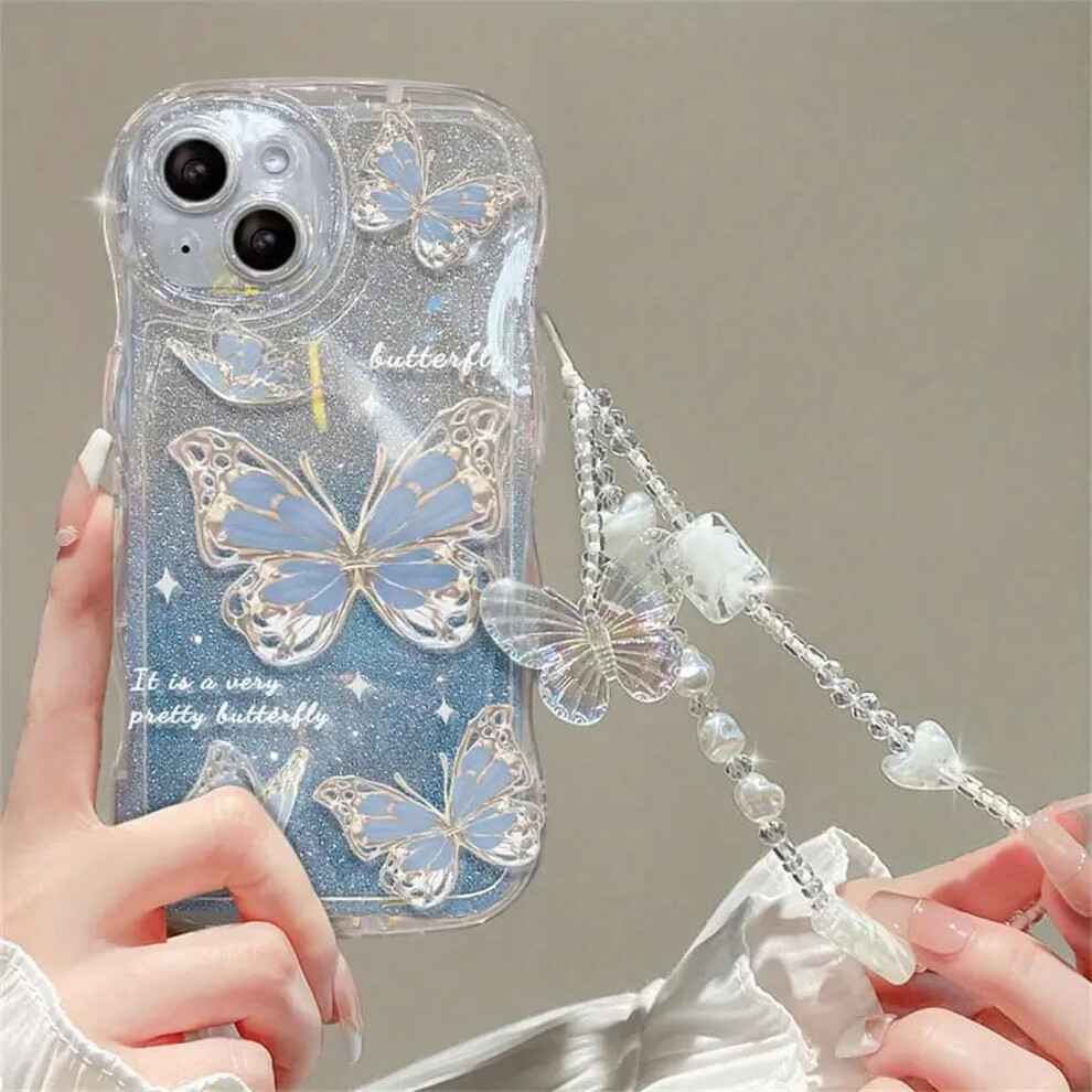 Wave Glitter Butterfly Bracelet Phone Case For Iphone 14 Pro 9336866800029