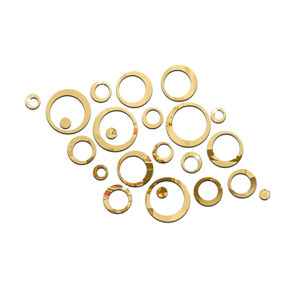 Voss 3D Circular Mirror Wall Stickers Removable Vinyl Decor 9336866803648