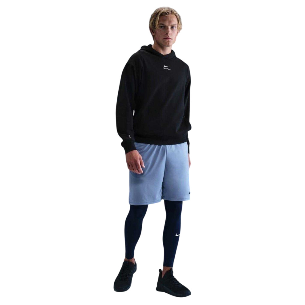 Nike (M, Black/White) Mens Pro Regular Training Pullover Hoodie
