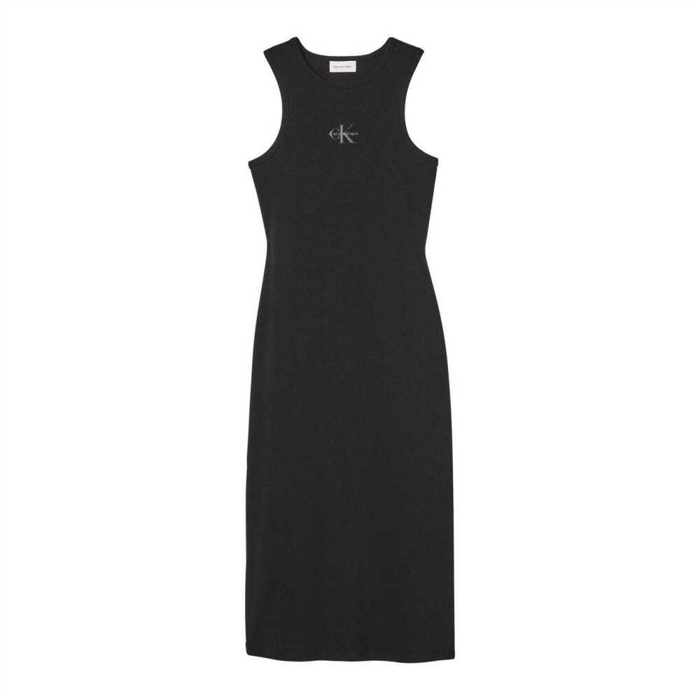 Calvin Klein (10 Uk, Black) Womens/Ladies Cotton Midi Bodycon Dress