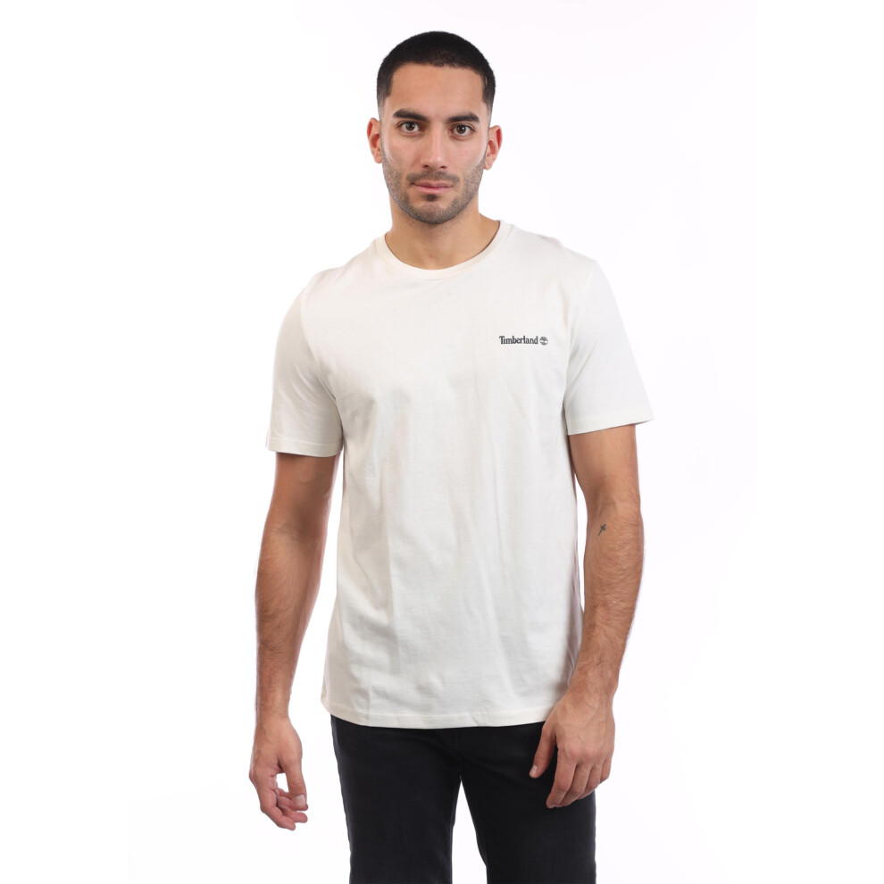 Timberland (M, Beige) Mens Linear Logo T-Shirt