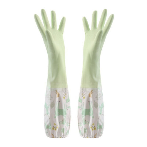 Rubber Cleaning Gloves with Lining, Waterproof Kitchen 1
