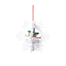 Décoration de Noël en forme de flocon de neige en bois 3D creux