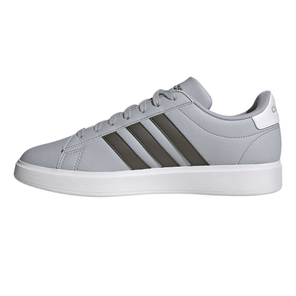 Adidas (8 Uk, Silver) Mens Grand Court 2.0 3 Stripes Trainers