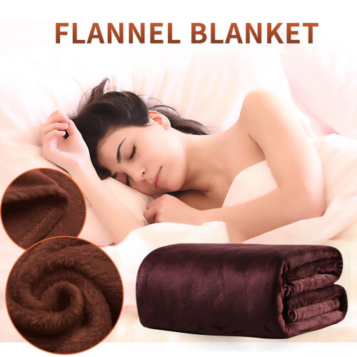 Solid Color Plush Fleece Blanket 50x70 cm Coffee 1
