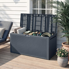 Garden Sanctuary 340L Dark Grey PP Outdoor Storage Box