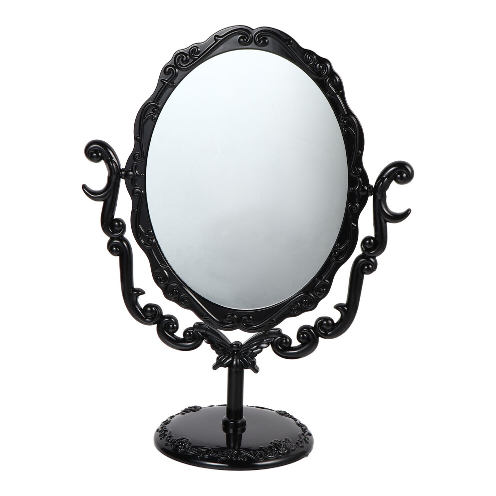 Vintage Makeup Mirror Desktop Rotating Black 1 Pc