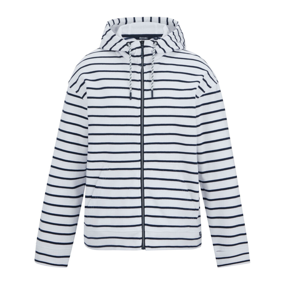 Regatta (12 Uk, White/Navy) Womens/Ladies Bayletta Striped Full Zip Hoodie