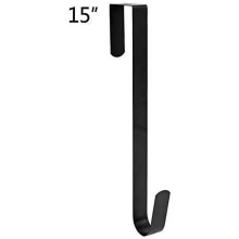 Wreath Hanger for Front Door Metal Single Hook 15 Inch Black