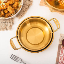 Stainless Steel Cooking Pan Small Hot Pot Wok 1 Piece