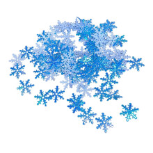 Snowflake decorations iridescent blue winter party