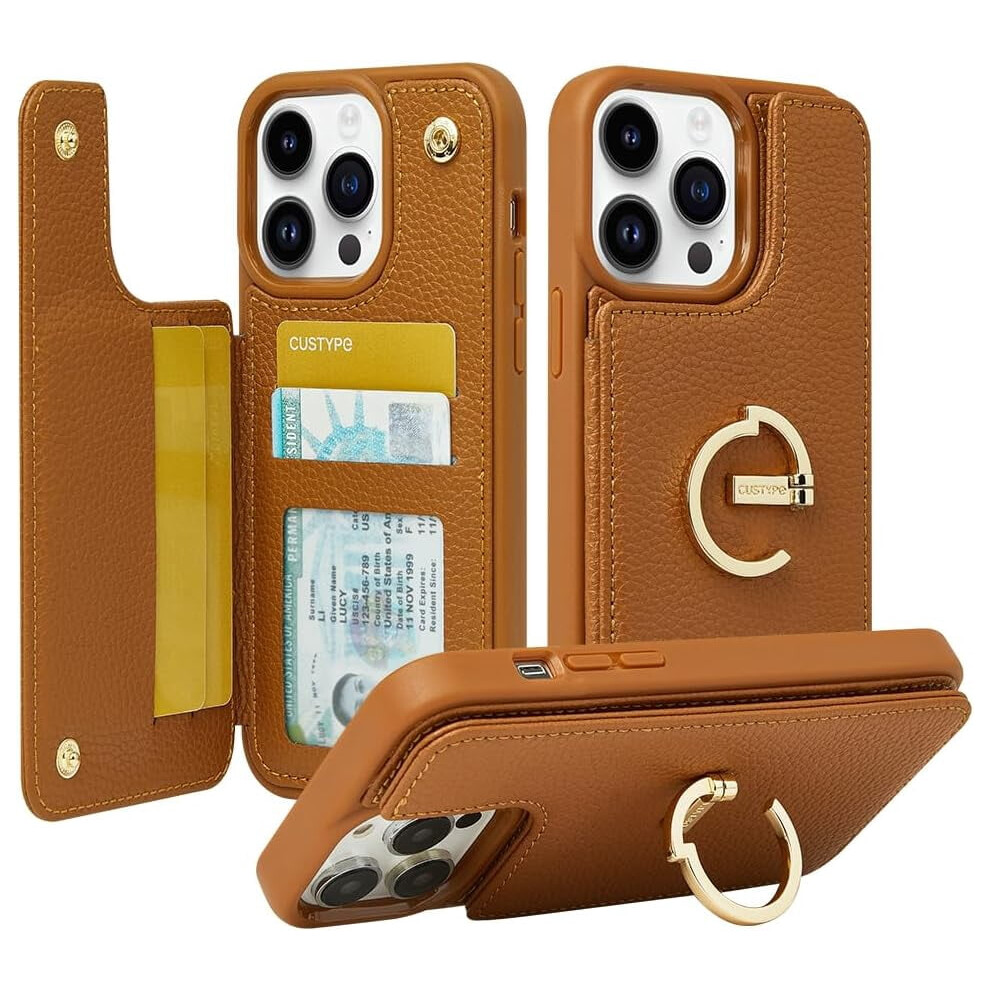 Iphone 15 Pro Wallet Case With Card Holder And Kickstand 9336866786316
