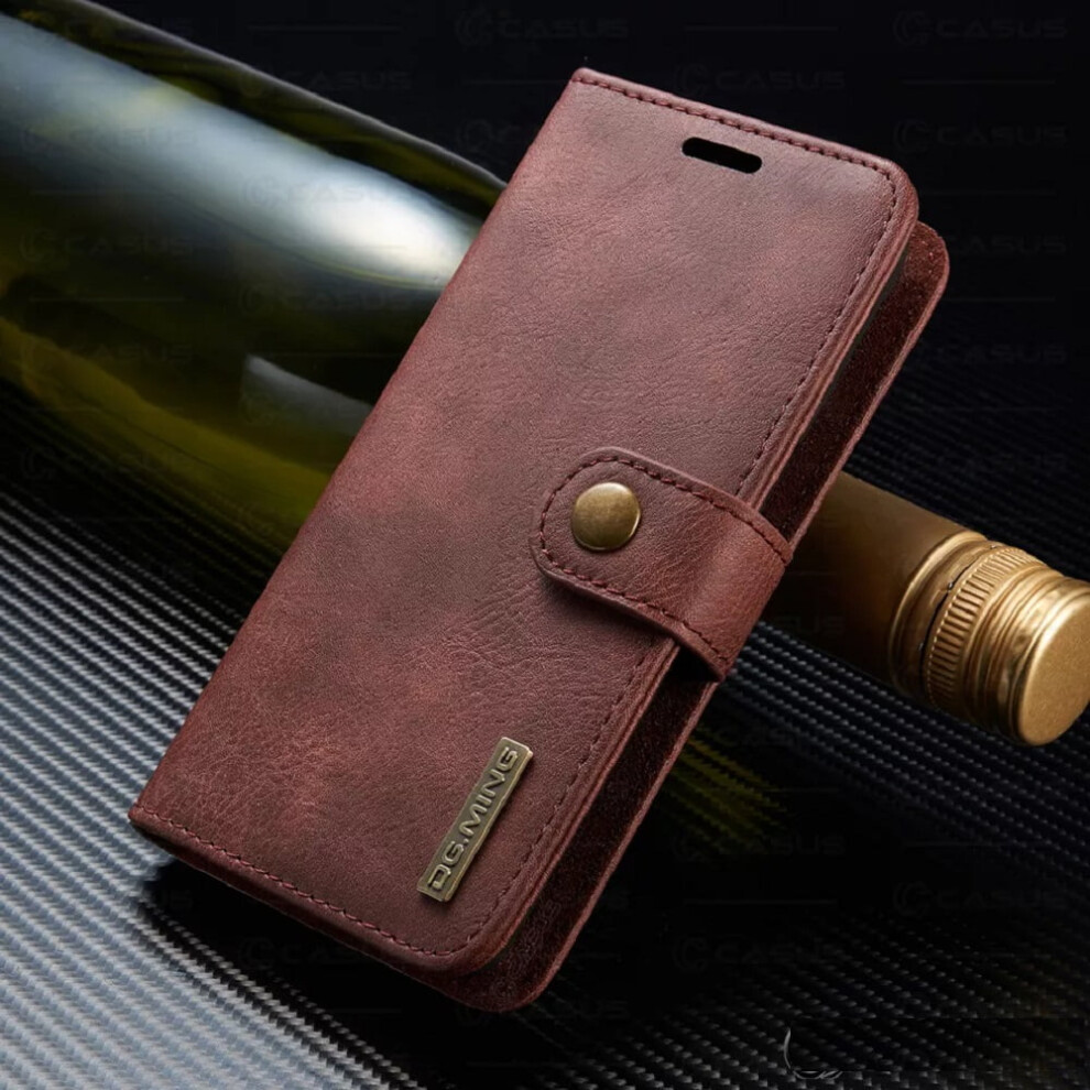 Burgundy Leather Wallet Case For Samsung Galaxy S21 Ultra 5G Red 9336866786811