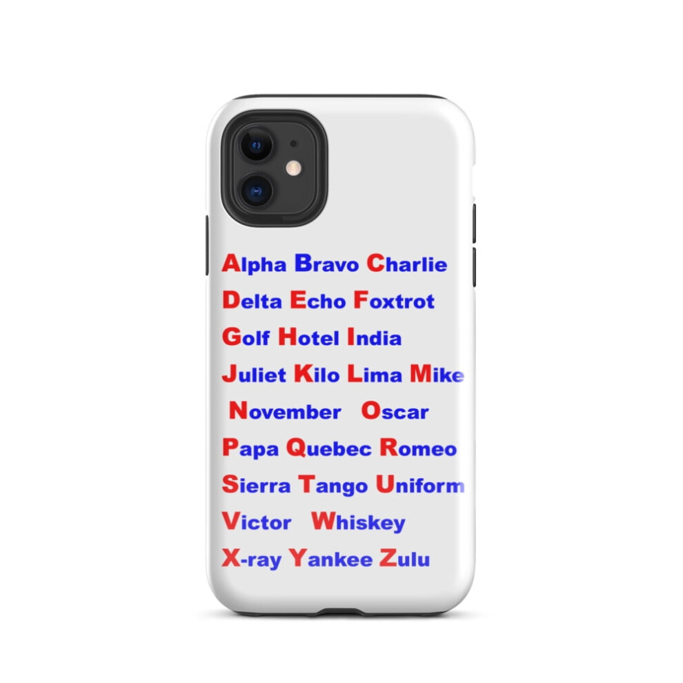 Tough Iphone Case With Nato Phonetic Alphabet Design For 9336866786972