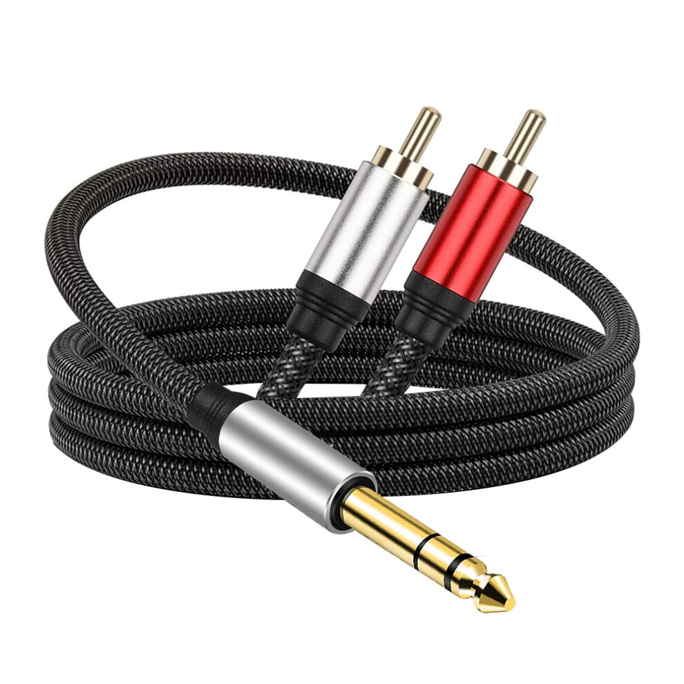 6.35Mm Male To Dual Rca Male Splitter Cable Black 917087582650