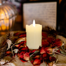 Honeeladyy LED flameless candles white wax pillar 2.95" x