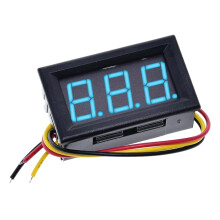 jixopn0.56IN Volt Instrument Tool2 vezetékes feszültségmérő mérő DC5-120V (kék)