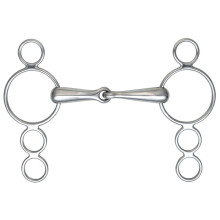 (5in, Silver) Shires Jointed Horse 3 Ring Gag Bit