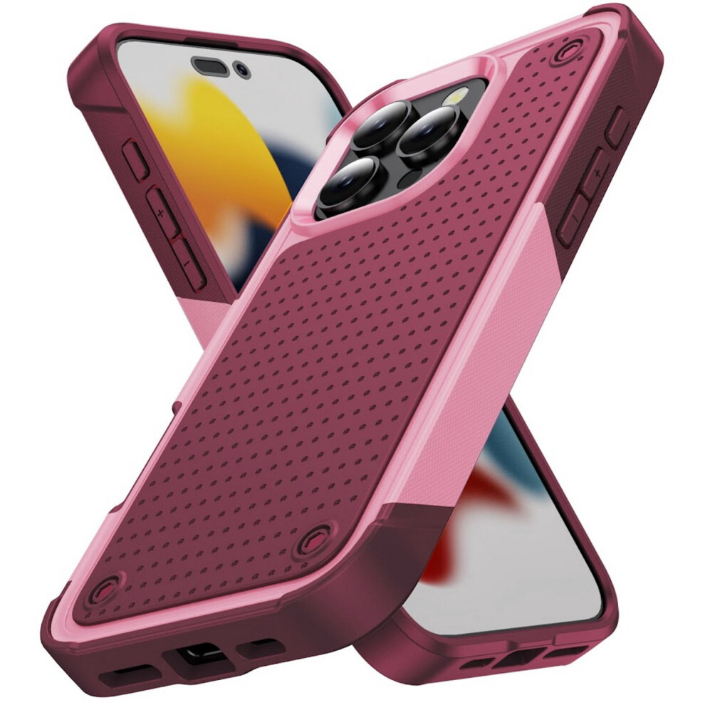 Shockproof Rugged Case For Iphone 16 Pro 6.3 Inch Pink 9336866799835