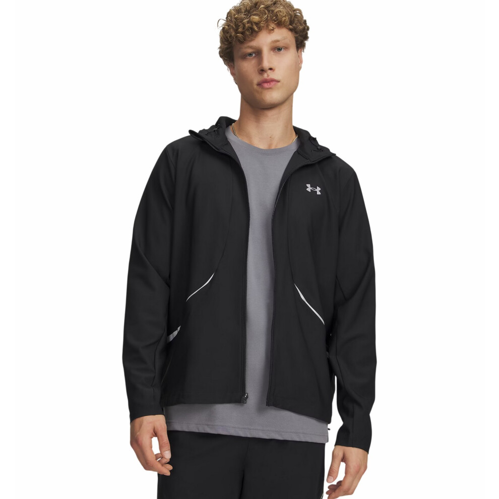 Under Armour (L, Black/Silver) Mens Unstoppable Performance Training Hooded Jacket