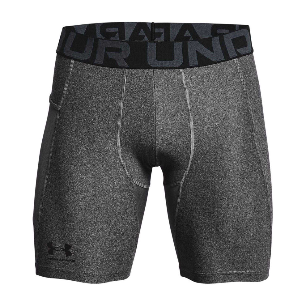 Under Armour (L, Carbon Heather) Mens Heatgear Fitted Compression Shorts