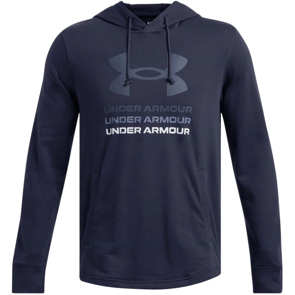Under Armour (M, Blue) Mens Rival Terry Graphic Hoodie
