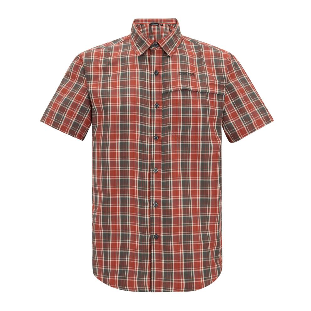Regatta (M, Dark Storm) Mens Mindano Multi Check Short-Sleeved Shirt